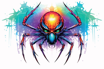 Creepy spider silhouette vector clipart