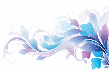 Fototapeta na wymiar Blue floral background. Flower tattoo line art design element Vector