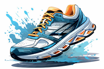 Sneakers. Sports boots. Shoes for running. Vector graphic