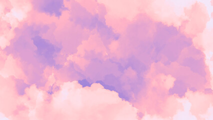 Fototapeta na wymiar Cloudy pastel illustration landscape background with customizable gradient