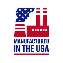 Manufactured in USA label - flag as a factory