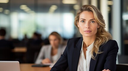 Fototapeta premium Secretary manages virtual conference with soft light