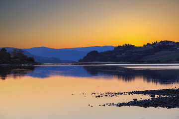 Sunset at Trondheim fjord