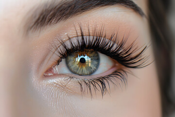 Obraz premium Woman's eye with long lashes. Feminine Beauty and Care Concept