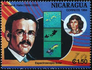 Scientist George Halle on postage stamp
