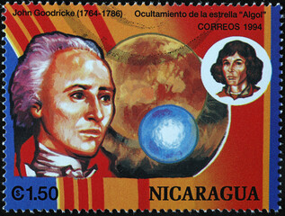 Scientist John Goodricke on postage stamp