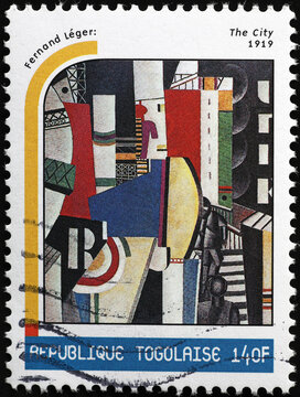 'The city' by Fernard Leger on postage stamp