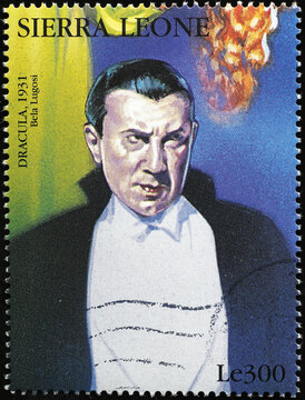 Bela Lugosi as Dracula on postage stamp