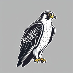 Fototapeta premium Flat logo style of a bird isolated on solid color background. Animal nature icon concept in premium vector style.