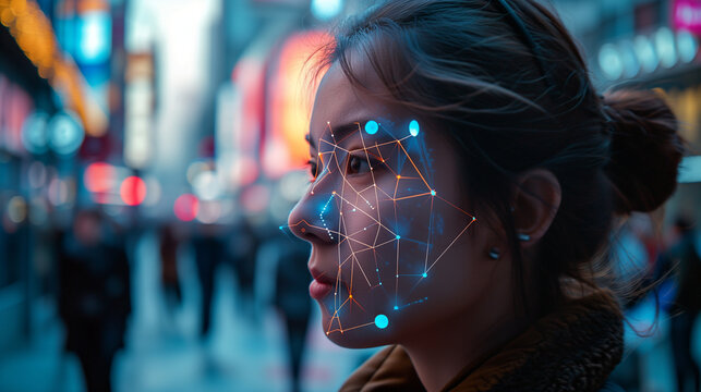 Cityscape Recognition Engineer Implements Face Recognition Technology Outdoors