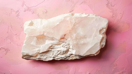 A large rock on a pink background with some white paint, AI