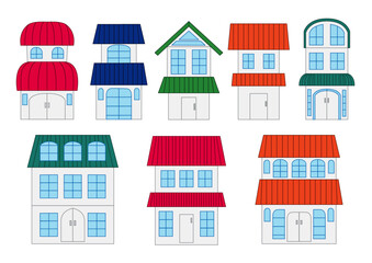 2 story house design on white background illustration vector