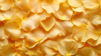 Banner for website with closeup view of yellow layers of flower petals. Soft pastel beautiful  background.  generative ai 