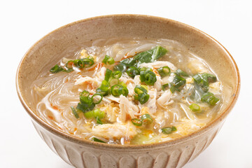 鶏ささみ　春雨スープ