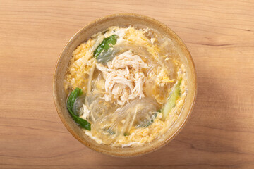 鶏ささみ　春雨スープ