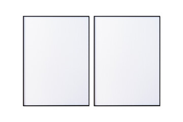 2 Frame mock up isolated on white background, 3d render