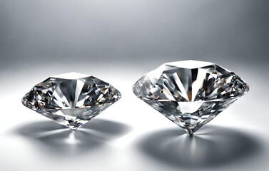 Realistic diamonds on black background
