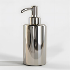 Obraz premium Metallic Soap dispenser mock up isolated on White Background