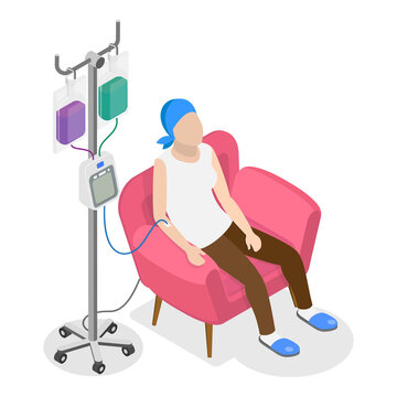 3D Isometric Flat  Illustration of Oncology. Item 3