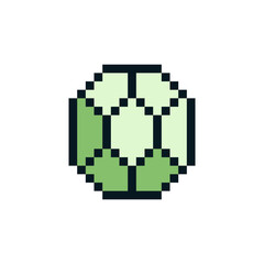 Fototapeta premium Diamond pixel art style icon. Precious stone logo. Knitting design. Isolated vector illustration. Game assets. Design for stickers, web, mobile app.