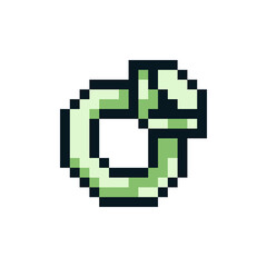 Fototapeta premium Ring with diamond precious stone. Logo for the jewelry store. Web site icon. Video game sprite. Pixel art style. Isolated vector illustration.