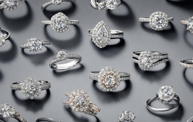 Variety of diamond engagement rings