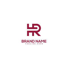 Obraz premium Abstract minimal letter HR RH logo design vector element. Initials business logo.