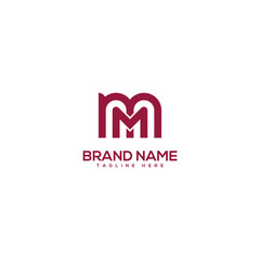 Abstract minimal letter M MM logo design vector element. Initials business logo.