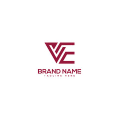 Abstract minimal letter VE EV logo design vector element. Initials business logo.