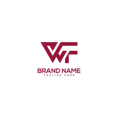 Abstract minimal letter WF FW logo design vector element. Initials business logo.
