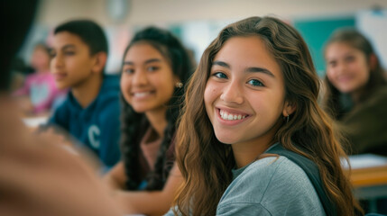 Group of Diverse High School Friends Sharing a Joyful Moment Together