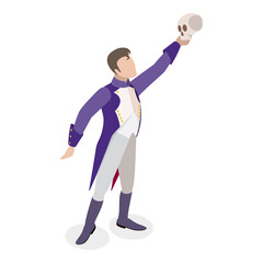 3D Isometric Flat  Set of Creative Professions People. Item 7