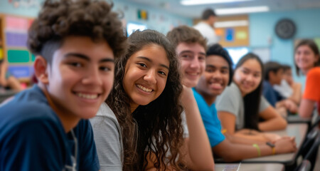 Group of Diverse High School Friends Sharing a Joyful Moment Together