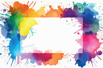 Abstraction colored blots. Rainbow colors. Frame for text with a brush. Vector illustration
