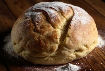 Frame of different types of bread loaves on wooden background with copy space. Bakery, delicious food concept. Top view