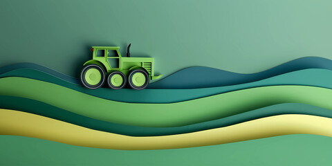 Obraz premium Farm tractor banner 