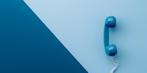 blue telephone on a blue background