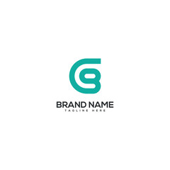 Minimal unique letter CB BC monogram logo design template. Initials Business logo.