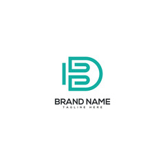 Minimal unique letter DB BD monogram logo design template. Initials Business logo.