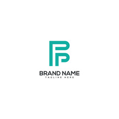 Minimal unique letter P PP monogram logo design template. Initials Business logo.