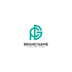 Minimal unique letter PG GP monogram logo design template. Initials Business logo.