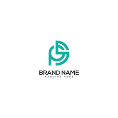 Minimal unique letter PS SP monogram logo design template. Initials Business logo.