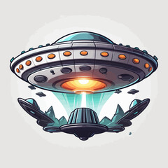 Ufo Cartoon Design Very Cool