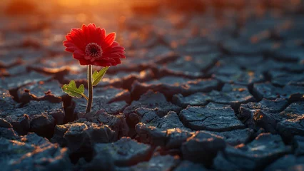 Zelfklevend Fotobehang red poppy flower in a field © 은호 이