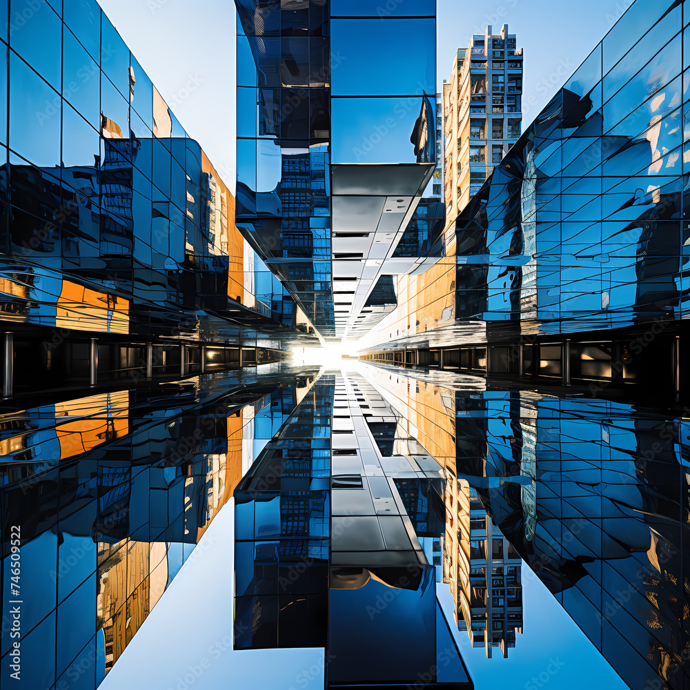 Canvas Prints Abstract reflections in a modern skyscraper.