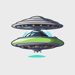 Ufo Cartoon Design Very Cool
