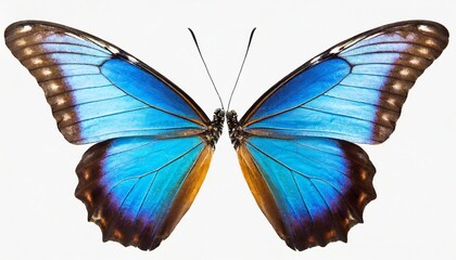 wings of a butterfly morpho morpho butterfly wings isolated on a white background
