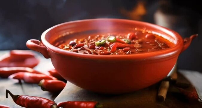 chili red steaming hot