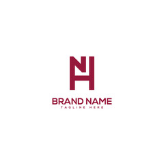 Obraz premium Modern creative letter NH HN logo design vector element. Initials business logo.