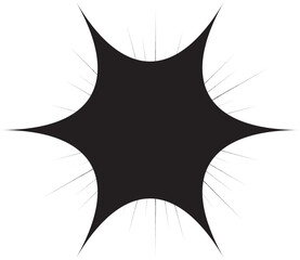 Vintage Sunbursts in Different Shapes. Trendy Hand Drawn Retro Bursting Rays Design Elements. Hipster Vector illustration